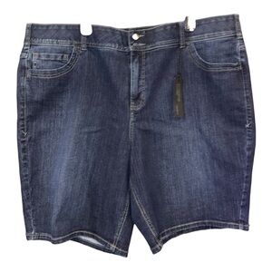 Lane Bryant Bermuda Denim Shorts Size 24 Tummy Control Stretch ARZ